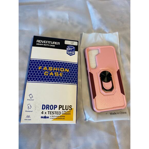 Galaxy S23 Heavy Duty Case w/Screen Protector & Lens Protector, Pink or Blue - Picture 9 of 11